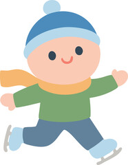 Winter_Winter Fun_Skating_Cute Boy Character