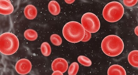 Microscopic view of red blood cells flowing through a blood vessel