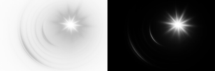 Bright sun with glowing rays, radiant flare highlights, and luminous light creating magical atmosphere, perfect for sunny backgrounds and abstract light compositions