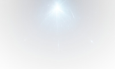 Sparkling star with radiant glow, luminous beams, and sparkling lens flare ideal for festive visuals, magical backgrounds, and twinkling holiday compositions