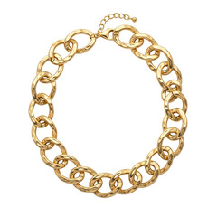 Obraz premium Gold Chunky Chain Necklace Jewelry Fashion Accessory Statement Piece, transparent background