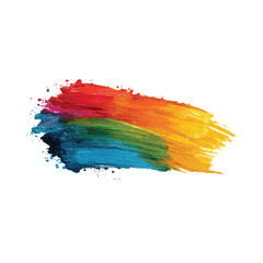 Vibrant rainbow brush stroke on black background for creative projects