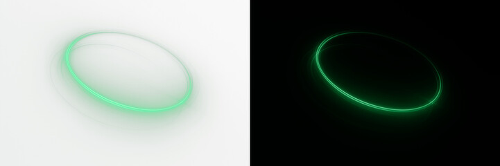 Magic neon circle with radiant LED and colorful elements