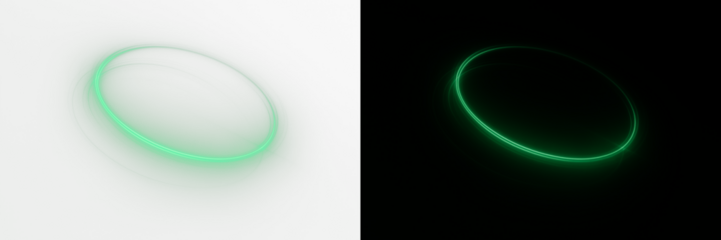 Magic neon circle with radiant LED and colorful elements