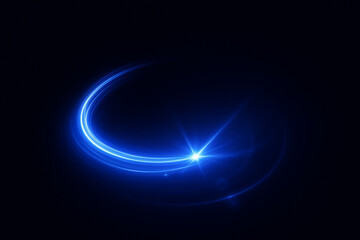 Transparent golden circle with bright electric glow and spark ideal for modern illustration, neon overlays, futuristic digital backgrounds, and luxury design projects