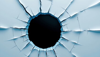 Fractured Glass with Radial Cracks and Ethereal Backdrop