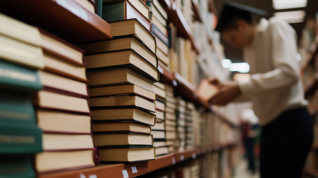 Dive into a world of knowledge with countless books lining the shelves, promising new adventures and discoveries for every reader in a vibrant library setting.