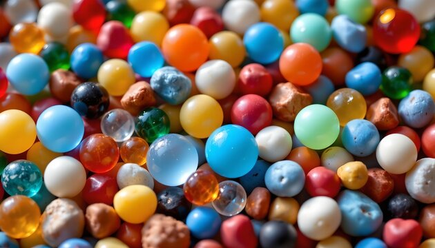 Polished Colorful Stones Under Bright