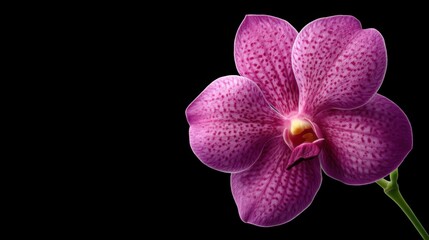 Beautiful Pink Orchid Flower Isolated on Black Background, Delicate Petals with Intricate Patterns, Nature's Botanical Elegance, Floral Beauty