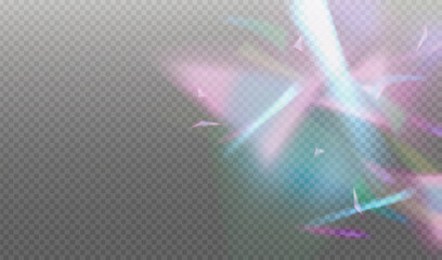 Vector illustration of iridescent holographic gradient background with soft rainbow prism effects on transparent overlay for design template
