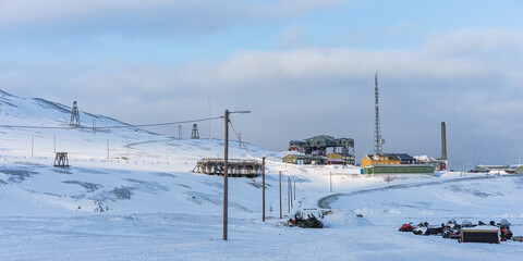 Longyearbyen Cable Car Building in Winter 