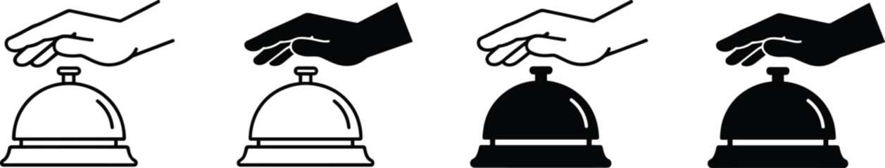 Hotel Service Bell Icons Set on White Background untitled vector