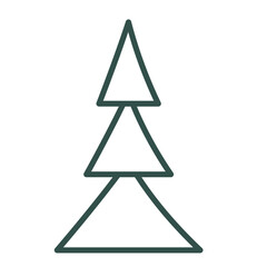 Christmas tree doodle. Hand drawn sketch. Vector illustration, flat design
