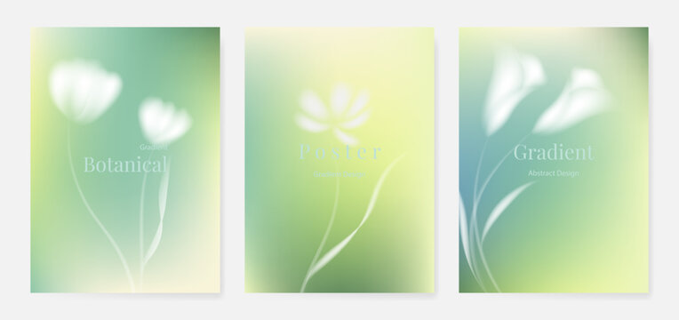 Abstract colorful gradient fruit card background set. Minimalist poster with lemon. Modern summer and spring wallpaper design for drink menu, promotion, beverages, ads.
