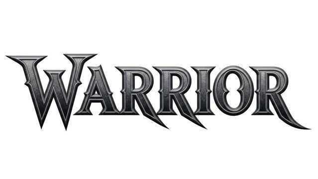 Metallic Warrior Text on Black Background lettering typography