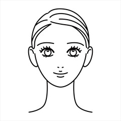 女性の顔のイラスト　美容　スキンケア　 
