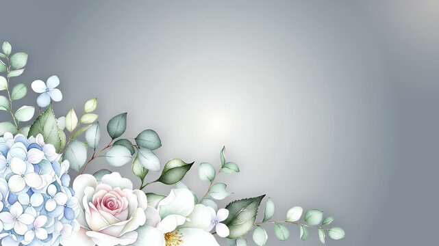 Ethereal Corner Floral Arrangement Featuring Pastel Roses, Hydrangeas, and Greenery
