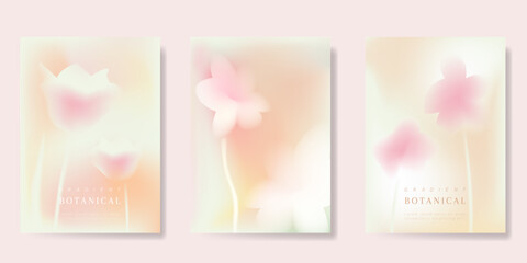 Abstract colorful gradient fruit card background set. Minimalist poster with lemon. Modern summer and spring wallpaper design for drink menu, promotion, beverages, ads.