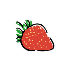Healthy food vector illustration strawberry in a hand drawn style. Perfect for nutrition, diet content, meal prep, and educational design.