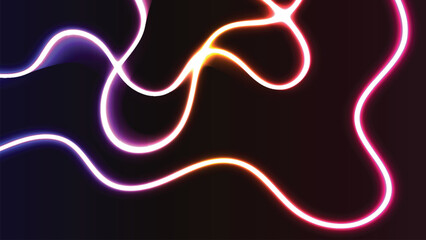 Abstract flowing luminous white lines on dark gradient background