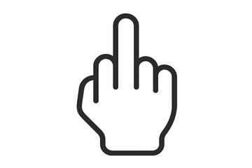 Hand showing the middle finger gesture symbolizing rudeness and defiance