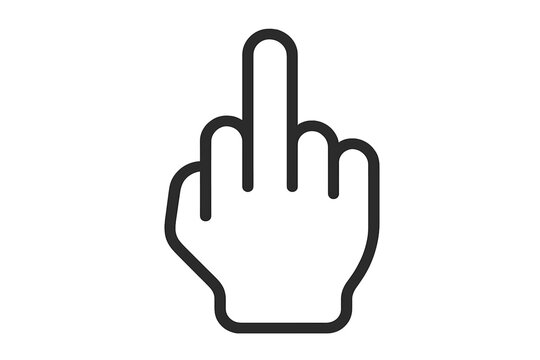 Hand showing the middle finger gesture symbolizing rudeness and defiance