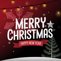Merry Christmas & Happy New Year Celebration Greetings Background
