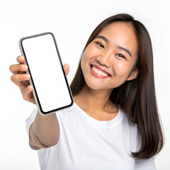 young woman holding a mobile phone