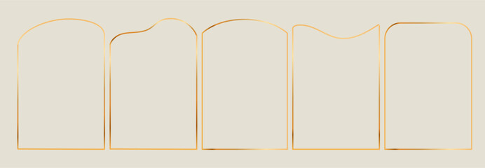 Thin set gold elegant luxury frames. Vector simple line gold border square. Premium design template for card, cosmetic, wedding, gala invitation.
