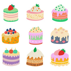 set of cakes