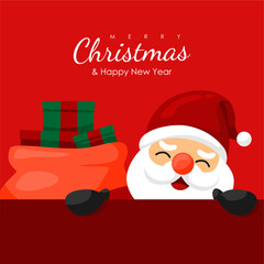 vector merry christmas and happy new year greeting card template