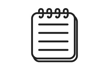 Simple black spiral bound notepad with ruled lines for writing notes or reminders