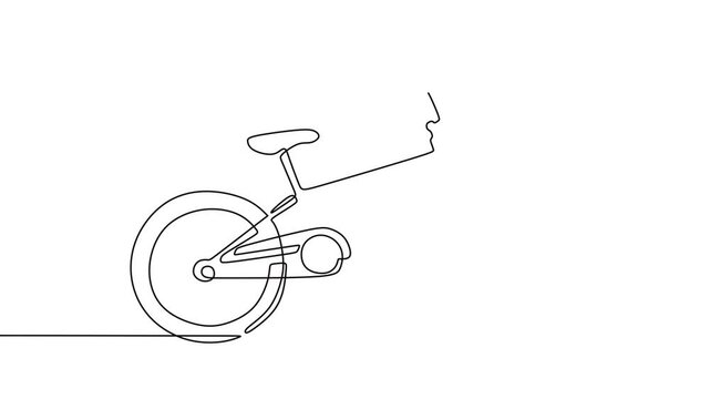 Minimalist Vector Illustration of a BMX Freestyle Cyclist in Continuous Line Art