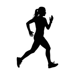 silhouette of a woman running