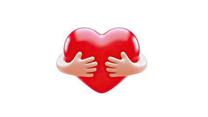 Fototapeta premium Heart Hugging Itself: Love and Affection Concept