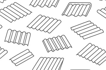 Fototapeta premium Seamless pattern of scattered corrugated roof tiles on white background