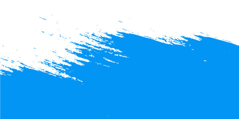 Abstract blue splash of cold, clear water with white bubbles and snowflakes on a clean background