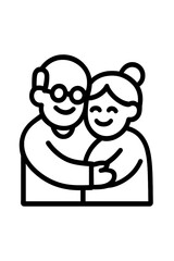 Happy senior couple embracing, symbolizing enduring love and long-term relationship