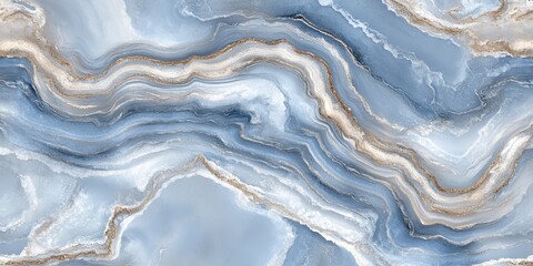 Obraz premium Beautiful Blue Marble Stone Texture Background with Smooth Onyx Pattern and Quartz Mineral Art
