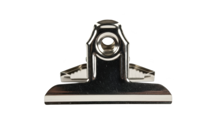 Metal bulldog clip with silver finish on black background metal clip binder clip