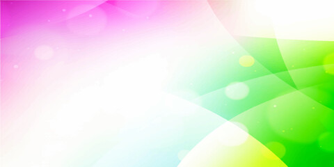 Abstract colorful design featuring bright green and blue glowing lines with soft bokeh texture