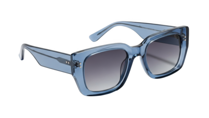 Translucent blue square frame sunglasses with gradient lenses eyewear accessory