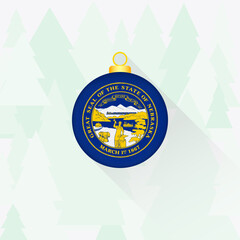 Nebraska State Flag Christmas Decoration.