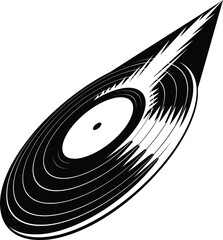 Abstract spinning vinyl record illustration