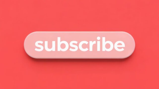 Looping pill subscribe button scaling, centering on coral background, with white text and shadow