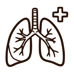 Human lungs respiratory organ medical illustration