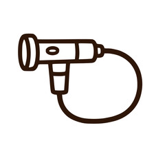 Medical endoscope diagnostic tool line icon