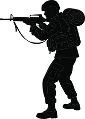 Soldier Silhouette with Rifle