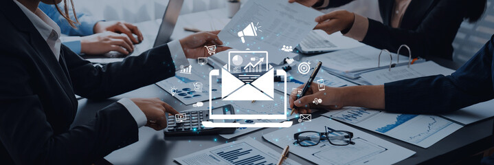 A concept of a digital marketing campaign delivered via email. This outreach contains business...