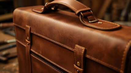 古びた革のかばん